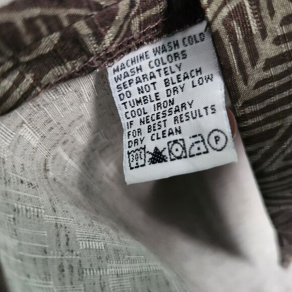 Tommy Bahama Silk Mens Large Green Tropical Hawaiian Camp Short Button-Up Shirt - Picture 8 of 13